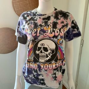 Get Lost and Find Yourself Tie Dye T-shirt by Boss Dog Art Dept. Size Small